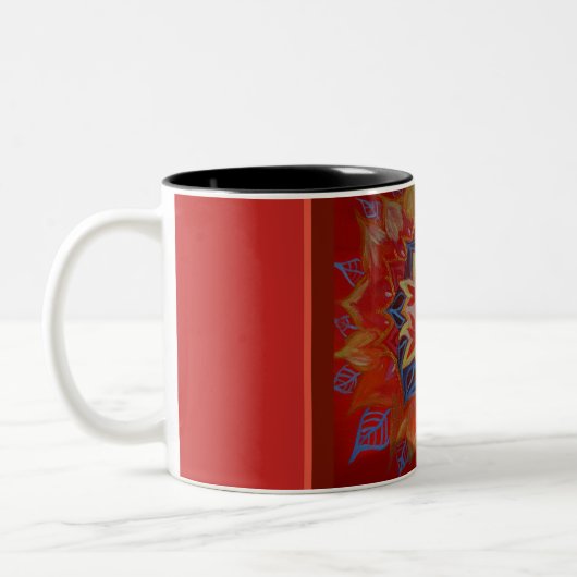 Mug à deux tons de Mandala rouge (Gauche)