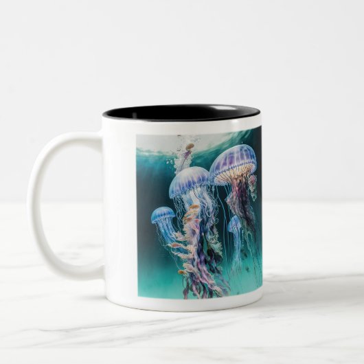 Mug à deux tons de méduse, 11 oz (Gauche)