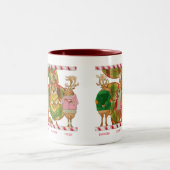Mug à deux tons de NOËL REINDEER Maroon (Centre)