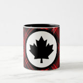 Mug à deux tons de Red Plaid Canada (Centre)