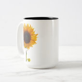 Mug à deux tons de tournesol radiant - 15 oz (Devant gauche)