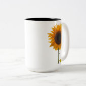 Mug à deux tons de tournesol radiant - 15 oz (Devant droit)