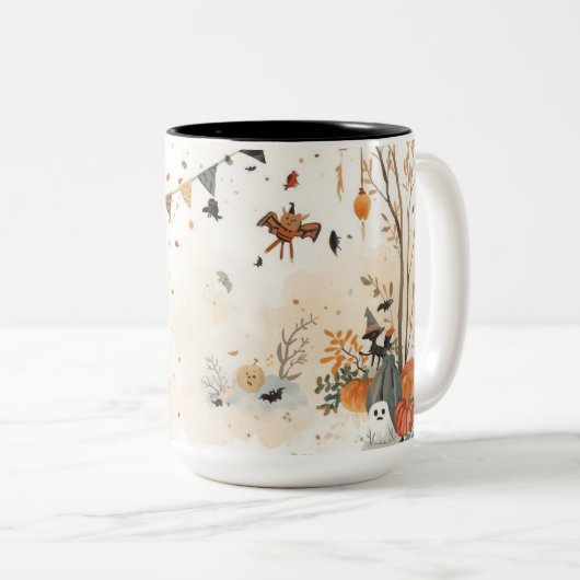 Mug à deux tons éffrayant Halloween - 15 oz automn (Devant droit)