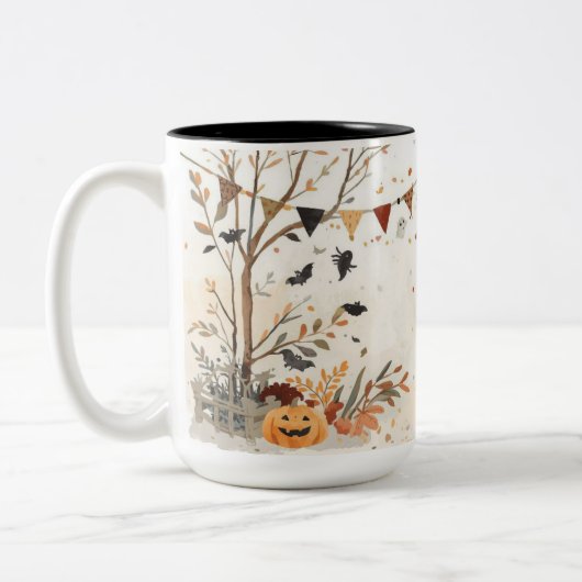Mug à deux tons éffrayant Halloween - 15 oz automn (Gauche)