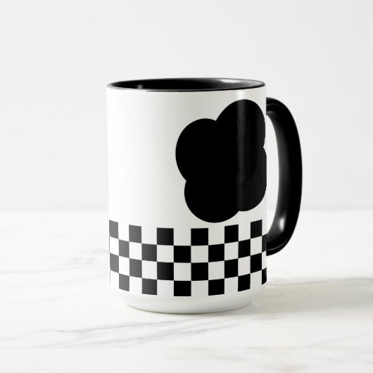 Mug à deux tons en tableau noir et blanc (Devant droit)