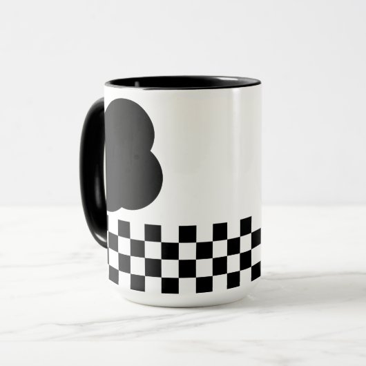 Mug à deux tons en tableau noir et blanc (Devant gauche)