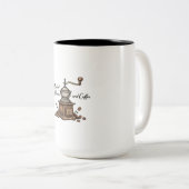 Mug à deux tons "Fabriqué de rêves et de café" - C (Devant droit)