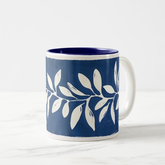 Mug à deux tons Feuille (Devant droit)