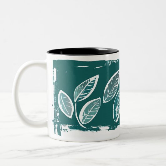 Mug à deux tons Feuille turquoise (Gauche)