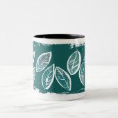 Mug à deux tons Feuille turquoise (Centre)