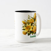 Mug à deux tons fleuris, 15 oz (Devant droit)