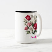 Mug à deux tons fleuris, 15 oz (Devant droit)
