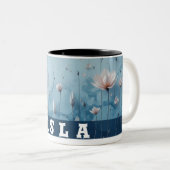 Mug à deux tons floral personnalisable (Devant droit)