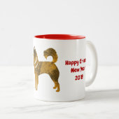 Mug à deux tons Golden Husky (Devant droit)