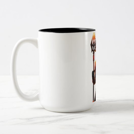Mug à deux tons gras de guerrier Sci-Fi (Gauche)