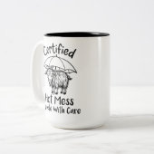 Mug à deux tons gras drôle humour de chèvre entêté (Devant gauche)
