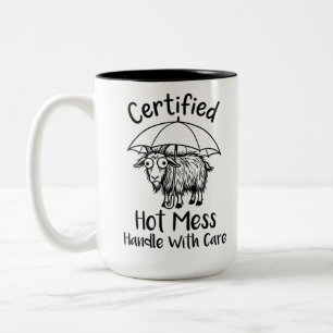 Mug à deux tons gras drôle humour de chèvre entêté
