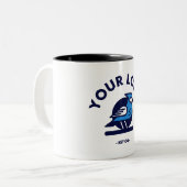 Mug à deux tons - Noir (Devant gauche)