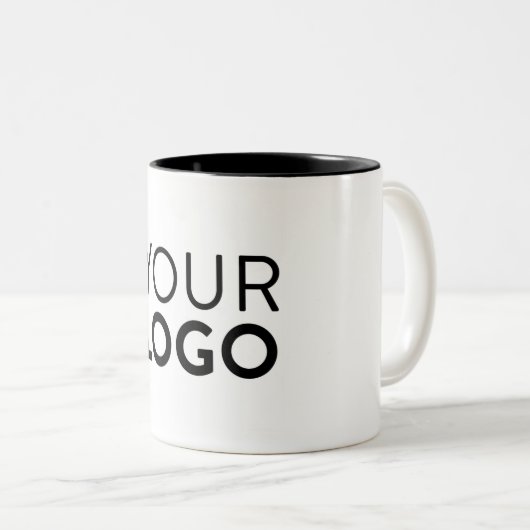 Mug à deux tons - Noir (Devant droit)