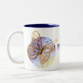 Mug à deux tons personnalisés avec papillon (Gauche)