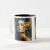 Mug à deux tons pour femme en voie de dissolution, (Devant gauche)