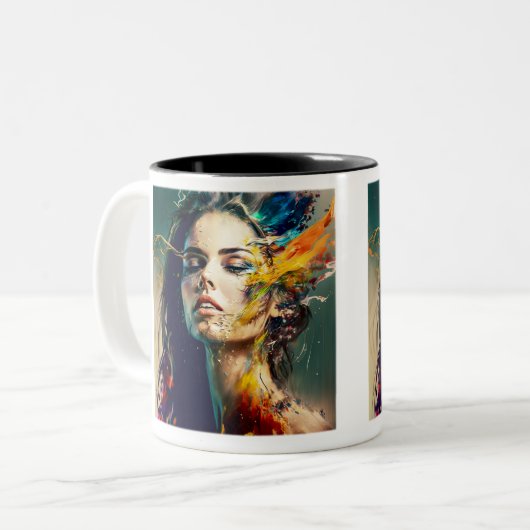 Mug à deux tons pour femme en voie de dissolution, (Devant gauche)