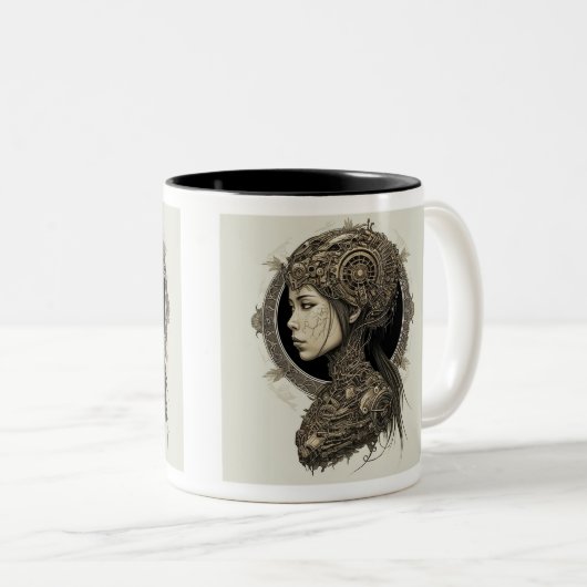Mug à deux tons pour femme mécanique, 11 oz (Devant droit)
