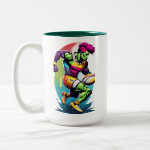 Mug à deux tons pour guerrier de rugby
