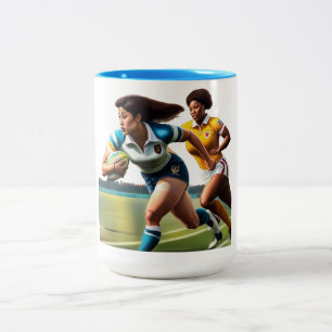 Mug à deux tons pour guerrier de rugby