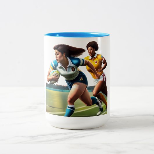 Mug à deux tons pour guerrier de rugby (Centre)