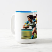 Mug à deux tons pour guerrier de rugby (Devant gauche)
