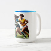 Mug à deux tons pour guerrier de rugby (Devant droit)