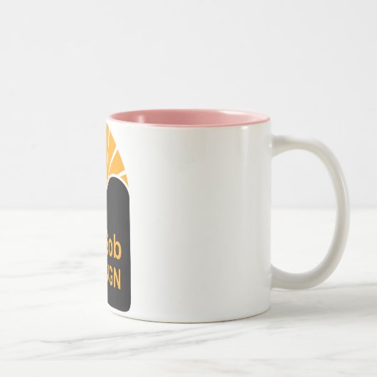 Mug à deux tons rose 15 oz (Droit)