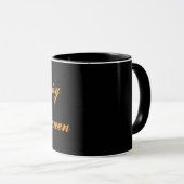 Mug à écriture manuscrite Joyeux Halloween (Noir e (Devant droit)