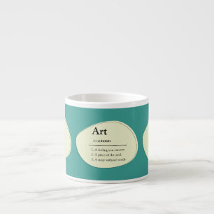 Mug à espresso de style dictionnaire d'art personn