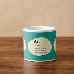 Mug à espresso de style dictionnaire d'art personn