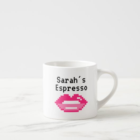 Mug à espresso personnalisé avec empreinte de lèvr (Droite)