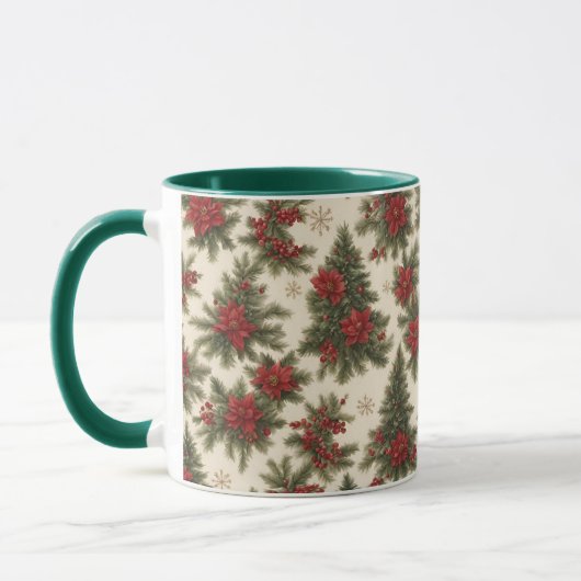 Mug à feuillage persistant de charme de Noël (Gauche)