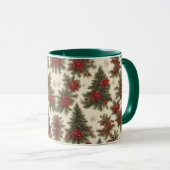 Mug à feuillage persistant de charme de Noël (Devant droit)