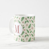 Mug À feuillage persistant hiver Floral Premier Monogr (Devant gauche)