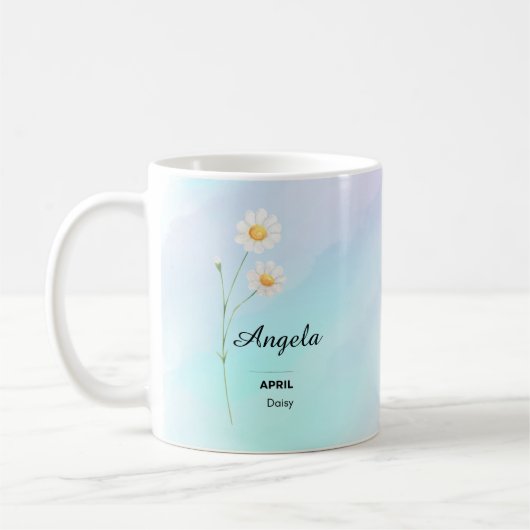 Mug à fleurs d'avril personnalisé (Gauche)