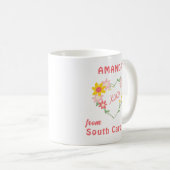 Mug à fleurs de coeur personnalisé (Devant droit)
