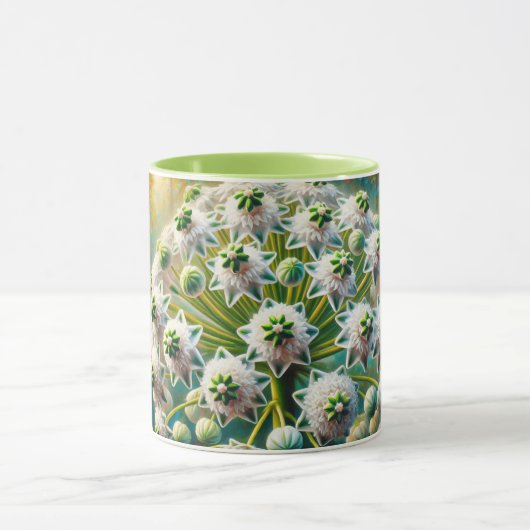 Mug à fleurs en forme d'étoile blanche (Centre)