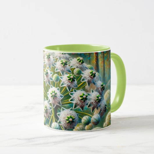 Mug à fleurs en forme d'étoile blanche (Devant droit)