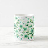 Mug à fleurs vertes/Design floral vert élégant (Centre)