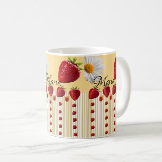Mug à fraise blanc (Devant droit)