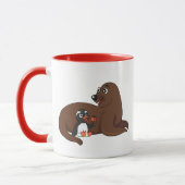 Mug A friendly seal and a penguin cartoon (Gauche)