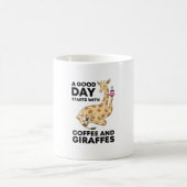 Mug A Good Day Starts With Coffee & Giraffe Gift Funny (Centre)