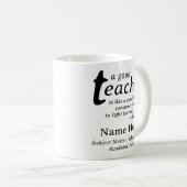 Mug A Good Teacher Is Like a Candle Personalized Name (Devant droit)