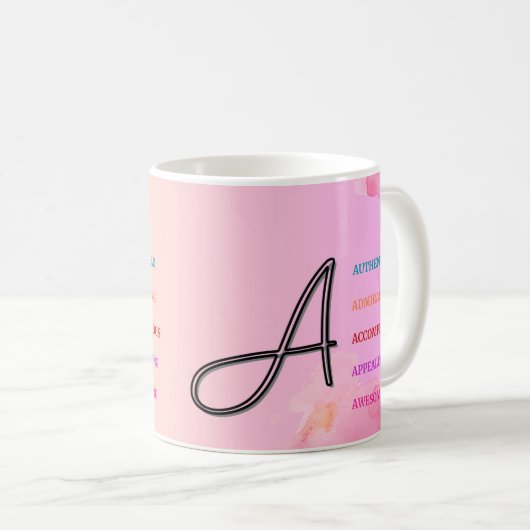 Mug "A" initial (11oz) (Devant droit)